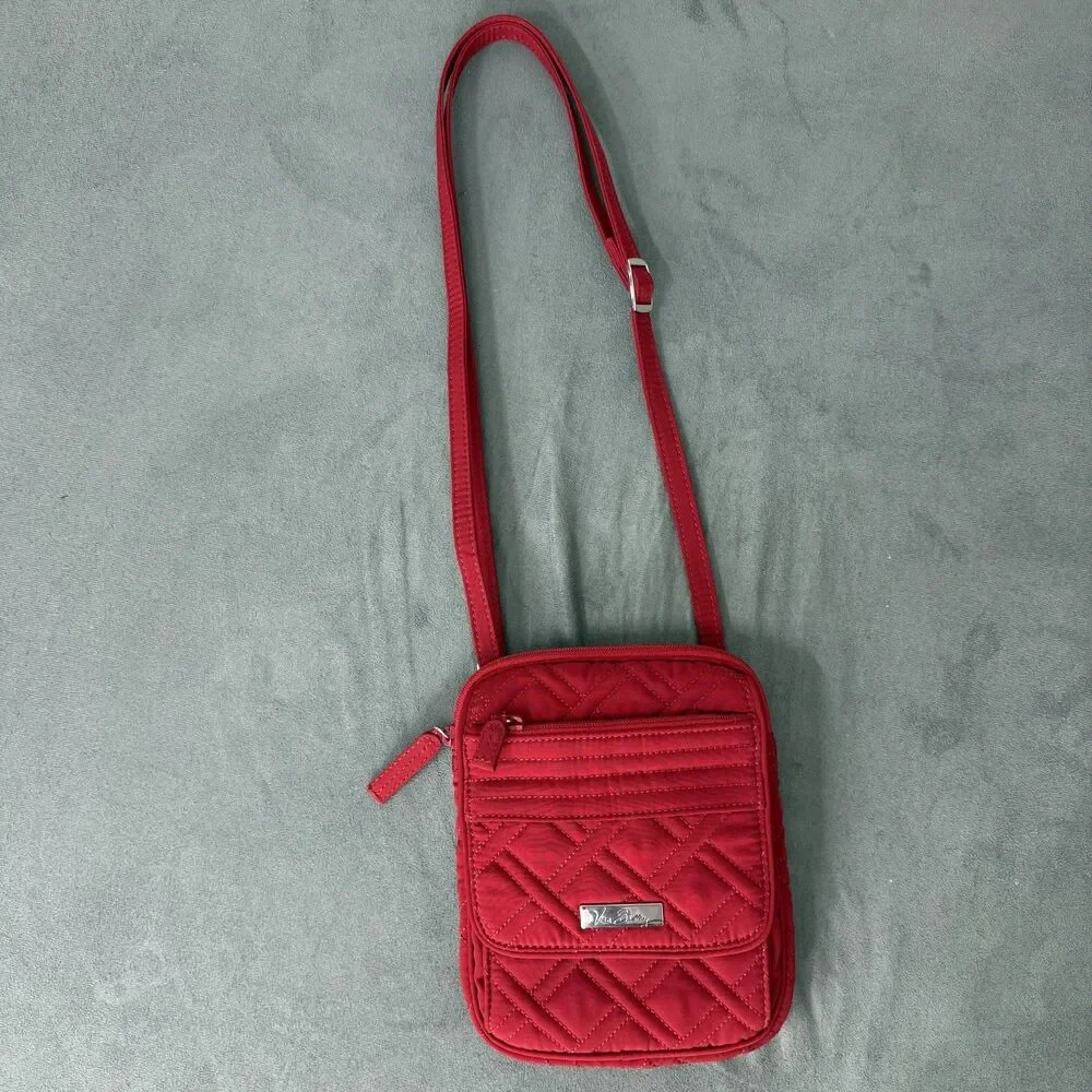 Vera Bradley Mini Hipster Purse Quilted Canyon Red Crossbody Shoulder Bag